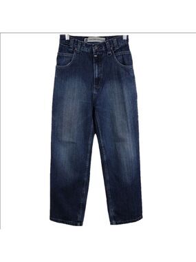 Paco Jean Company Boy's Blue Dark Wash High Rise Zip Up Straight Leg Denim Jean